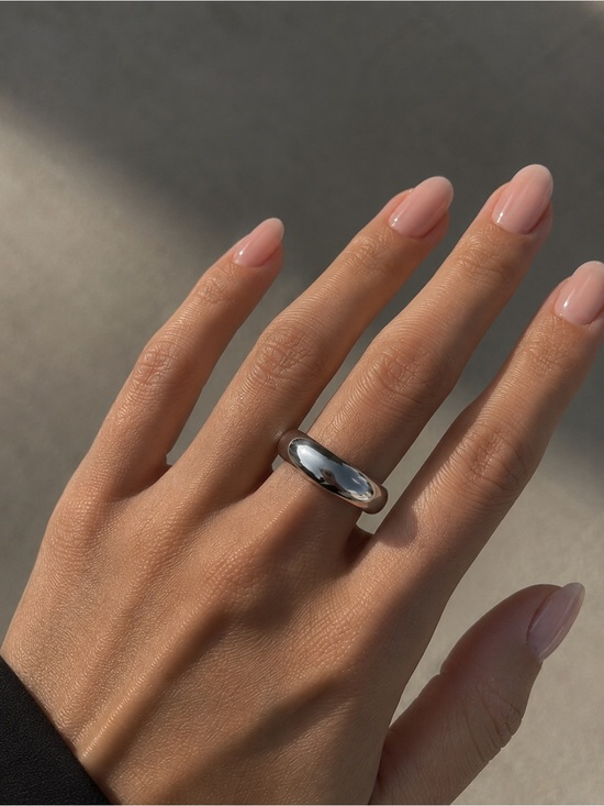 SahrzJewellery Jewelry - SIZE 7 | Chunky Stainless Steel Silver Dome Ring
